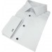 White Oxford Cotton Shirt - silver/black hand sewn buttons   