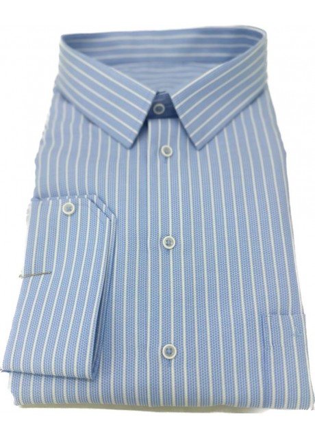 Light Blue - white stripe shirt