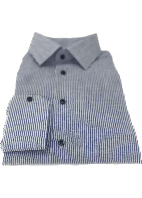 Blue Pin stripe Linen shirt