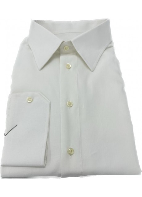 Off White Plain Cotton Shirt 