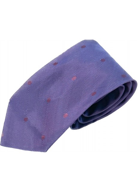 Purple Satin Tie - wine dots